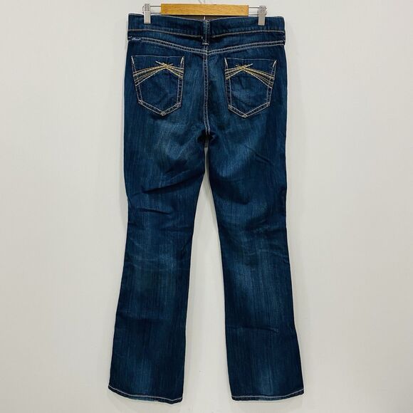 ARIAT Turquoise 31R Womens Bootcut Denim Jeans Whipstitch Cowboy Western Stretch - Picture 1 of 16